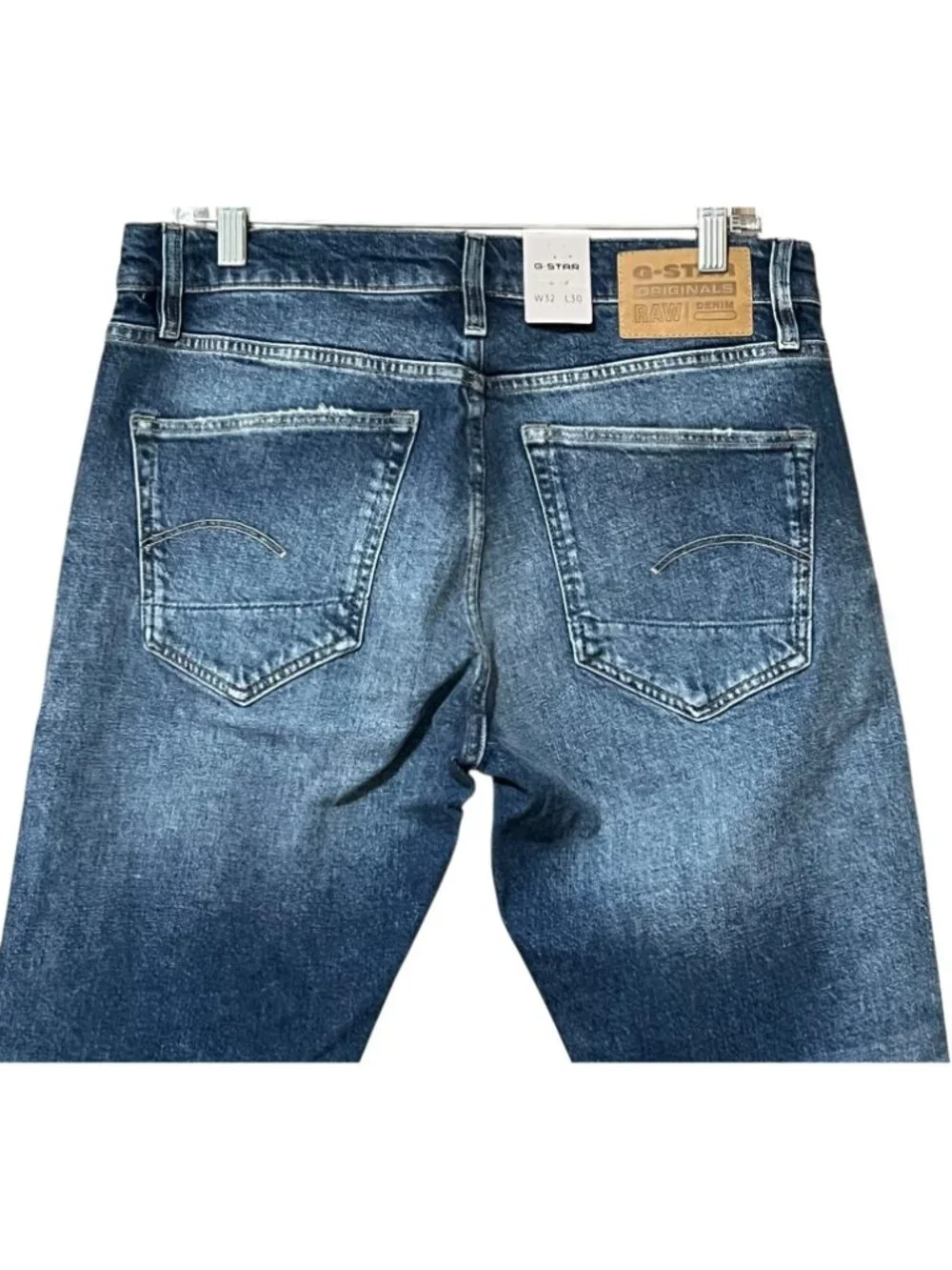 G-Star RAW 3301 Slim Jeans 32x30 NWT Blue Vintage Sakarya Denim Button Fly
